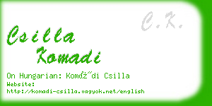 csilla komadi business card